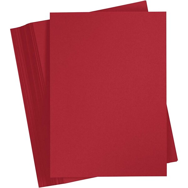 Creativ Company Gekleurd Karton, A4, vel 210x297 mm, 180 gr, kerstrood, 100 vel/ 1 doos
