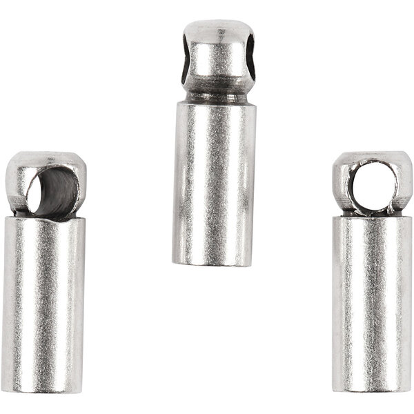 Creativ Company Eindkappen, L: 8 mm, d 2 mm, verzilverd, 10 stuk/ 1 doos