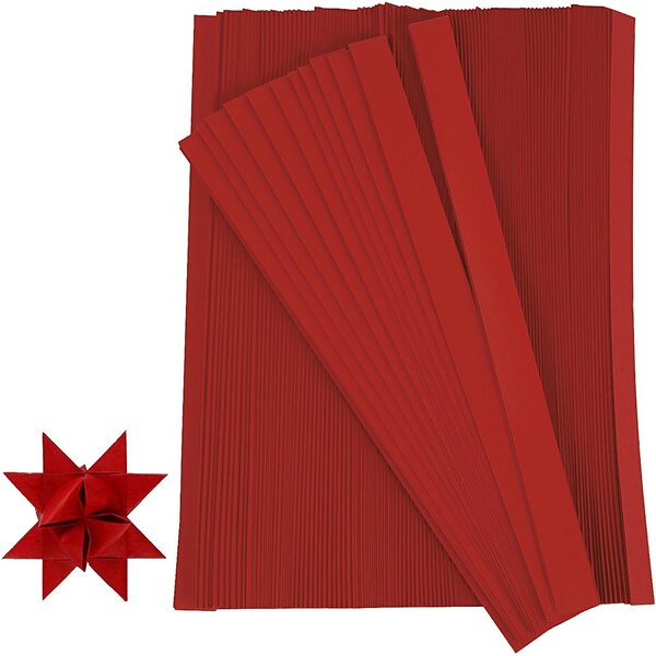 Creativ Company Vlechtstroken, L: 45 cm, d 4,5 cm, B: 10 mm, rood, 500 stroken/ 1 doos