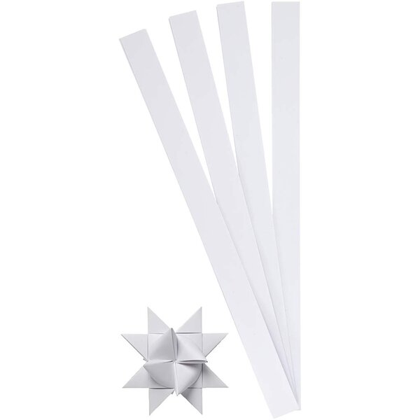 Creativ Company Vlechtstroken, L: 45 cm, B: 15 mm, d 6,5 cm, wit, 100 stroken/ 1 doos
