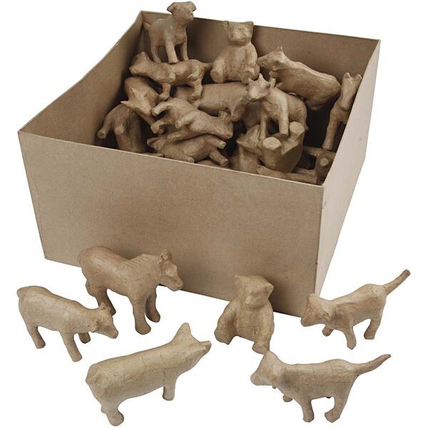 Creativ Company Boerderijdieren, H: 8-12 cm, 60 stuk/ 1 doos