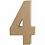 Creativ Company Cijfer, 4, H: 20,5 cm, B: 12 cm, dikte 2,5 cm, 1 stuk