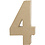Creativ Company Cijfer, 4, H: 20,5 cm, B: 12 cm, dikte 2,5 cm, 1 stuk