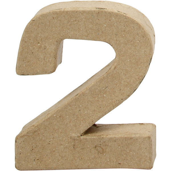 Creativ Company Cijfer, 2, H: 10 cm, B: 8,3 cm, dikte 1,7 cm, 1 stuk