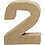 Creativ Company Cijfer, 2, H: 10 cm, B: 8,3 cm, dikte 1,7 cm, 1 stuk
