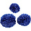 Creativ Company Pompon van papier, d 20+24+30 cm, 16 gr, donkerblauw, 3 stuk/ 1 doos