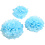 Creativ Company Pompon van papier, d 20+24+30 cm, 16 gr, lichtblauw, 3 stuk/ 1 doos