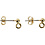 Oorsteker, L: 13 mm, d 3,8 mm, gatgrootte 0,8 mm, verguld, 10 stuk/ 1 doos