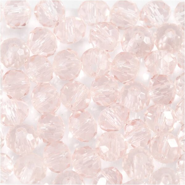 Creativ Company Glas Kralen, d 4 mm, gatgrootte 1 mm, lichtroze, 45 stuk/ 1 doos