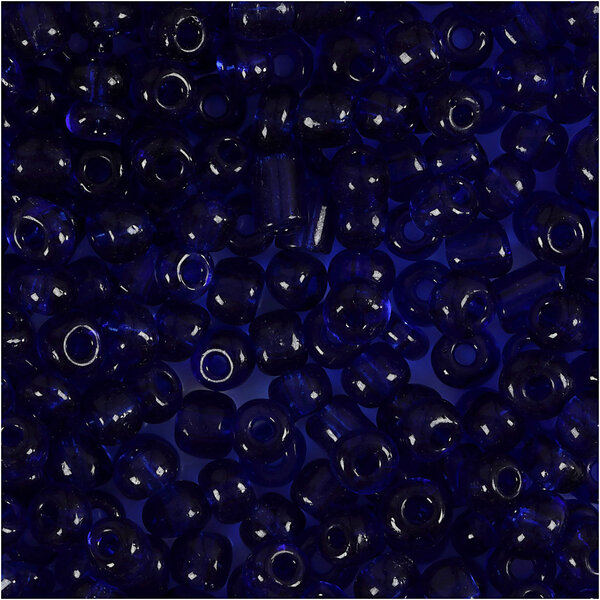Creativ Company Rocailles, d 4 mm, afm 6/0, gatgrootte 0,9-1,2 mm, kobalt blauw, 25 gr/ 1 doos
