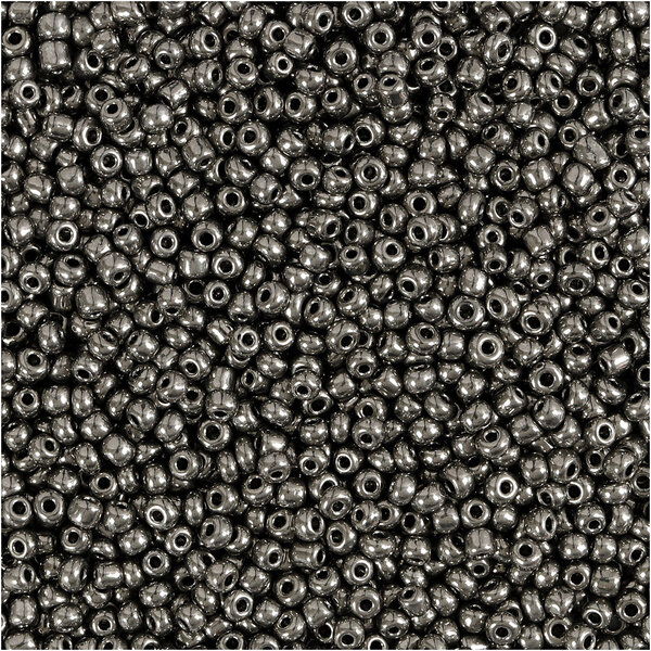 Creativ Company Rocailles, d 1,7 mm, afm 15/0, gatgrootte 0,5-0,8 mm, grey metal, 25 gr/ 1 doos