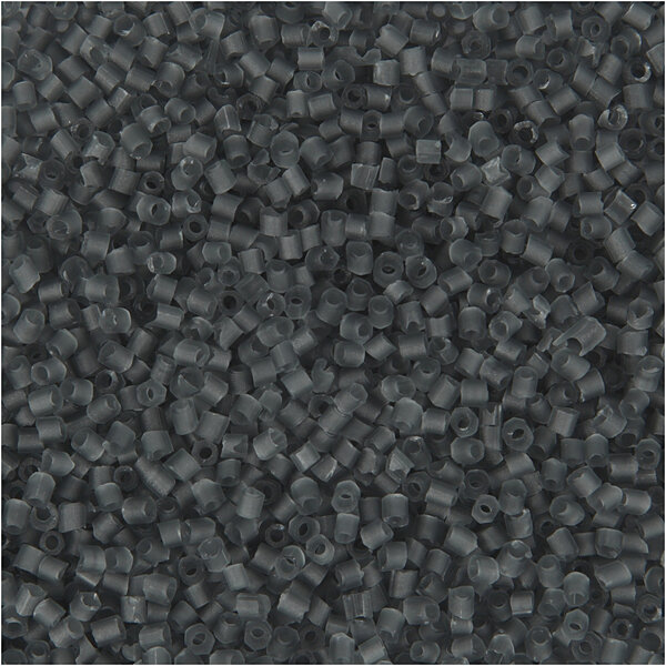 Creativ Company Rocailles 2-cut, d 1,7 mm, afm 15/0, gatgrootte 0,5 mm, transparant grijs, 25 gr/ 1 doos