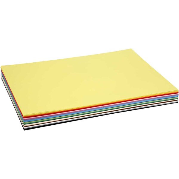 Colortime Gekleurd Karton, A2, vel 420x594 mm, 180 gr, diverse kleuren, 20 div vellen/ 1 doos