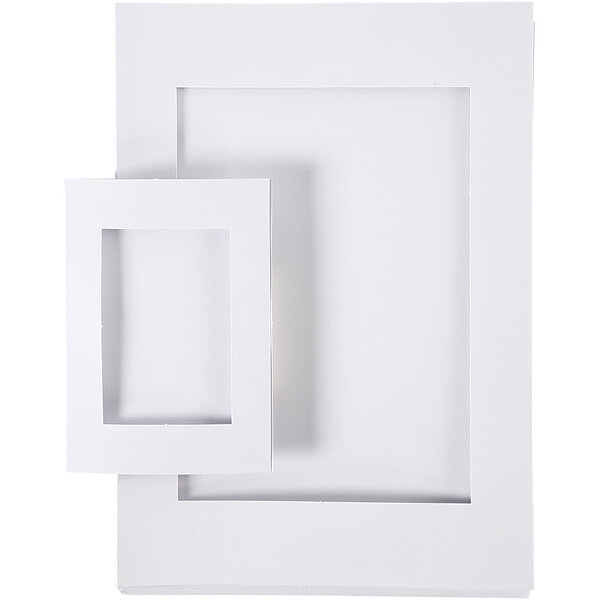 Creativ Company Passepartout lijsten, afm A4+A6, 230 gr, wit, 2x60 stuk/ 1 doos