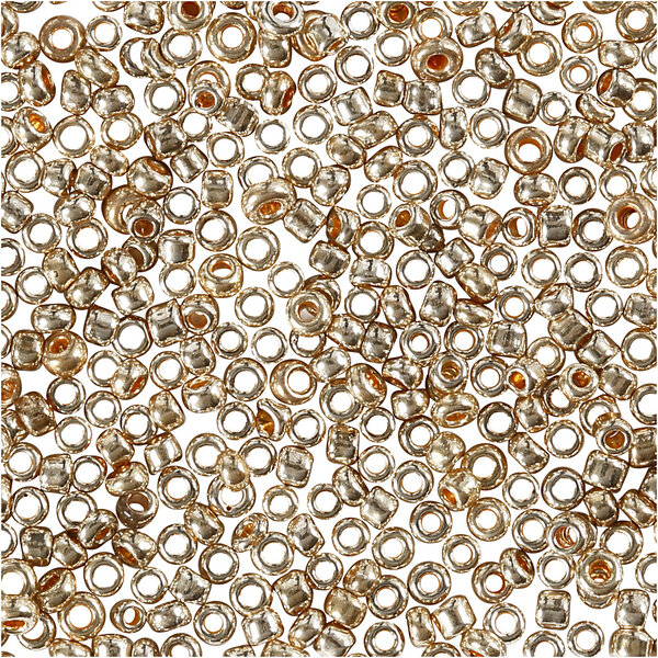Creativ Company Rocailles, d 1,7 mm, afm 15/0, gatgrootte 0,5-0,8 mm, roze goud, 25 gr/ 1 doos