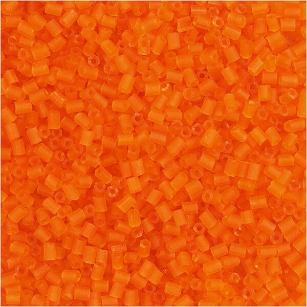 Creativ Company Rocailles 2-cut, d 1,7 mm, afm 15/0, gatgrootte 0,5 mm, transparant oranje, 25 gr/ 1 doos