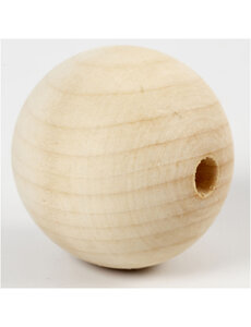 Creativ Company Houten kraal, d 50 mm, gatgrootte 8 mm, 4 stuk/ 1 doos