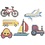 Creativ Company Onderplaat, auto, vliegtuig, boot, trekker, bus en fiets, afm 9x9,5+11x16 cm, medium, 6 stuk/ 1 doos