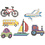 Creativ Company Onderplaat, auto, vliegtuig, boot, trekker, bus en fiets, afm 9x9,5+11x16 cm, medium, 6 stuk/ 1 doos