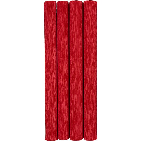 Creativ Company Crêpepapier, vel 25x60 cm, Crêpe-verhouding: 180%, 105 gr, rood, 4 vel/ 1 doos