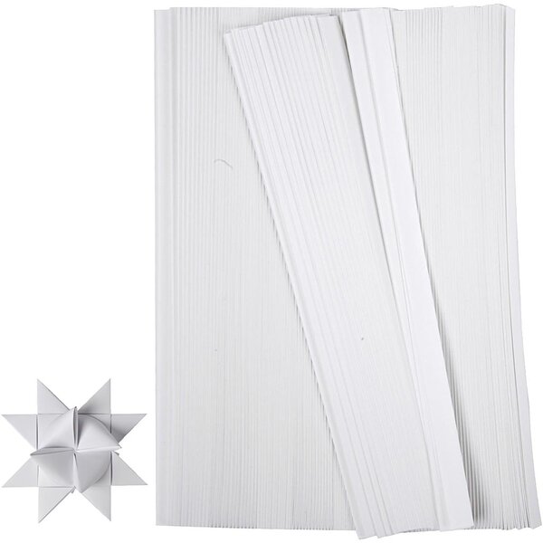 Creativ Company Vlechtstroken, L: 45 cm, d 4,5 cm, B: 10 mm, wit, 500 stroken/ 1 doos