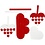 Vivi Gade Gevlochten harten, afm 13,5x12,5 cm, rood, wit, 8 set/ 1 doos
