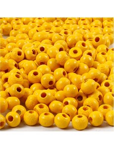 Creativ Company Houten Kralen, d 5 mm, gatgrootte 1,5 mm, geel, 6 gr/ 1 doos