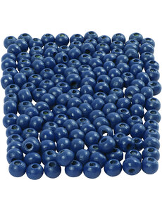 Creativ Company Houten Kralen, d 5 mm, gatgrootte 1,5 mm, blauw, 6 gr/ 1 doos