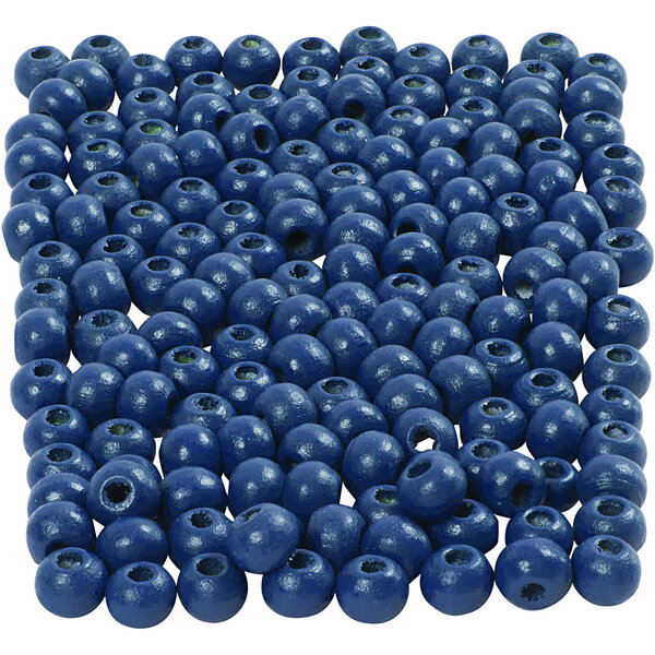 Creativ Company Houten Kralen, d 5 mm, gatgrootte 1,5 mm, blauw, 6 gr/ 1 doos