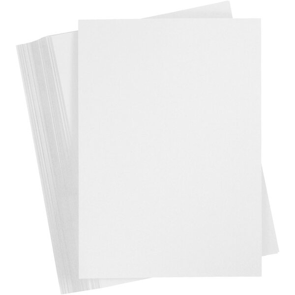 Creativ Company Gekleurd Karton, A5, vel 148x210 mm, 180 gr, wit, 200 vel/ 1 doos