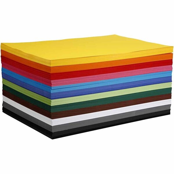 Colortime Gekleurd karton, A2, vel 420x594 mm, 180 gr, diverse kleuren, 12x100 vel/ 1 doos