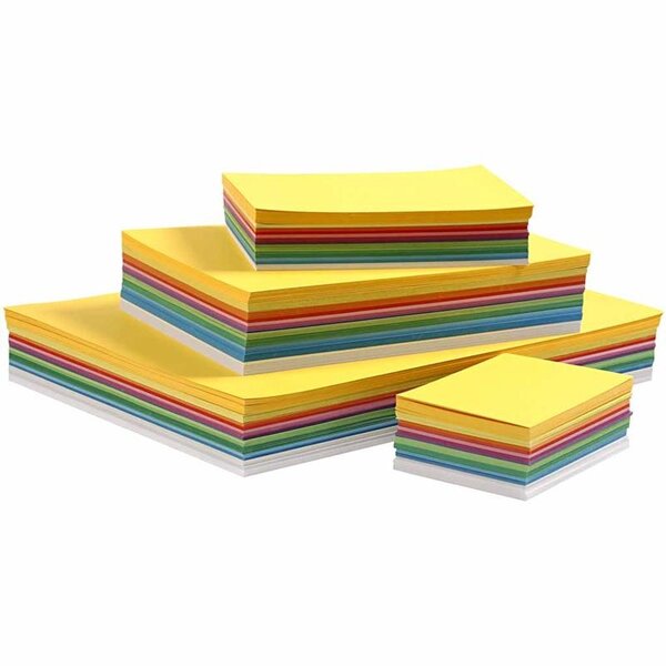 Colortime Lentekarton, A3,A4,A5,A6, 180 gr, diverse kleuren, 1500 div vellen/ 1 doos