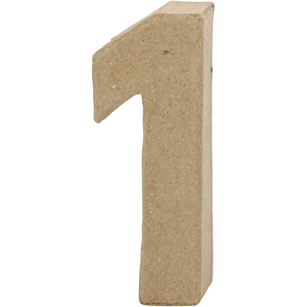 Creativ Company Cijfer, 1, H: 10 cm, B: 3,5 cm, dikte 1,7 cm, 1 stuk