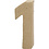Creativ Company Cijfer, 1, H: 10 cm, B: 3,5 cm, dikte 1,7 cm, 1 stuk