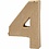 Creativ Company Cijfer, 4, H: 10 cm, B: 6,8 cm, dikte 1,7 cm, 1 stuk