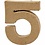 Creativ Company Cijfer, 5, H: 10 cm, B: 8,5 cm, dikte 1,7 cm, 1 stuk