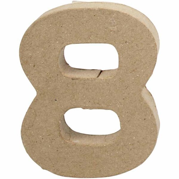 Creativ Company Cijfer, 8, H: 10 cm, B: 7,6 cm, dikte 1,7 cm, 1 stuk