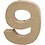 Creativ Company Cijfer, 9, H: 10 cm, B: 8,5 cm, dikte 1,7 cm, 1 stuk