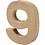 Creativ Company Cijfer, 9, H: 10 cm, B: 8,5 cm, dikte 1,7 cm, 1 stuk