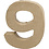 Creativ Company Cijfer, 9, H: 10 cm, B: 8,5 cm, dikte 1,7 cm, 1 stuk