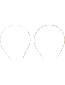 Creativ Company Haarband, L: 14 cm, B: 5 mm, verguld, verzilverd, 2 stuk/ 1 doos