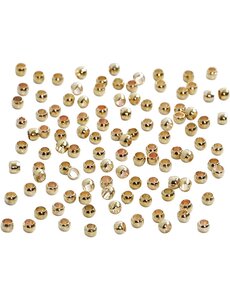 Creativ Company Knijpkralen, d 2 mm, goud, 100 stuk/ 1 doos