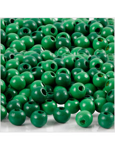 Creativ Company Houten Kralen, d 5 mm, gatgrootte 1,5 mm, groen, 6 gr/ 1 doos