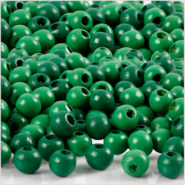 Creativ Company Houten Kralen, d 5 mm, gatgrootte 1,5 mm, groen, 6 gr/ 1 doos