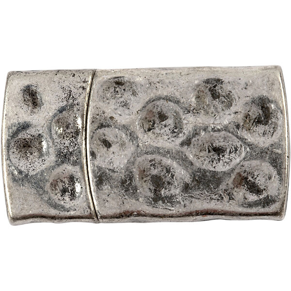 Creativ Company Magnetische sluiting, afm 7x29 mm, gatgrootte 3x10 mm, antiek zilver, 1 stuk