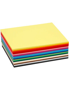 Colortime Gekleurd Karton, A6, vel 105x148 mm, 180 gr, diverse kleuren, 120 div vellen/ 1 doos