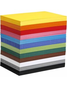 Colortime Gekleurd karton, A4, vel 210x297 mm, 180 gr, diverse kleuren, 1200 div vellen/ 1 doos