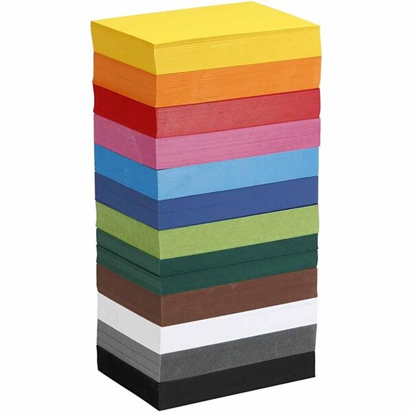 Colortime Gekleurd karton, A6, vel 105x148 mm, 180 gr, diverse kleuren, 12x100 vel/ 1 doos