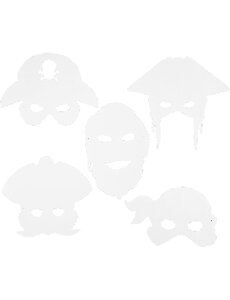 Piratenmaskers, H: 16-26 cm, B: 17,5-26,5 cm, 230 gr, wit, 16 stuk/ 1 doos