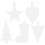 Creativ Company Kerst ornamenten, H: 23,5-26,5 cm, B: 15,5-20,5 cm, wit, 100 stuk/ 1 doos